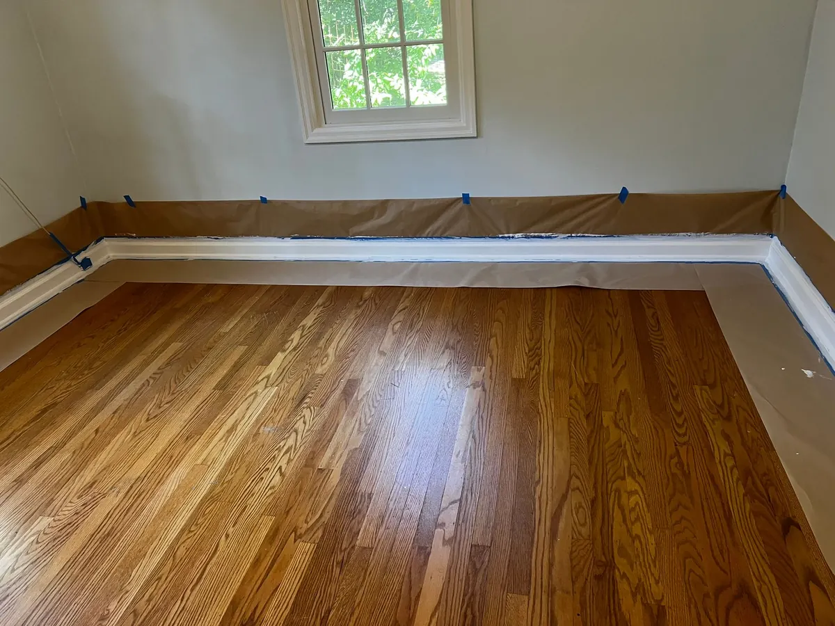 Before: Before and after comparison: Trim paint
